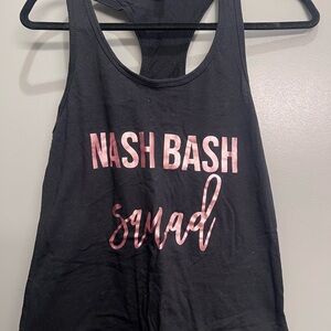 Black Tank Top with Pink Graphic